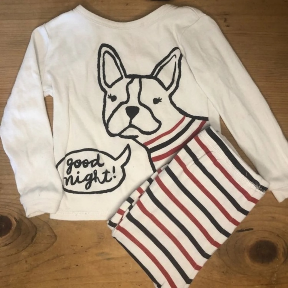 12-18M Joe Fresh Boston Terrier Dog Pajamas
